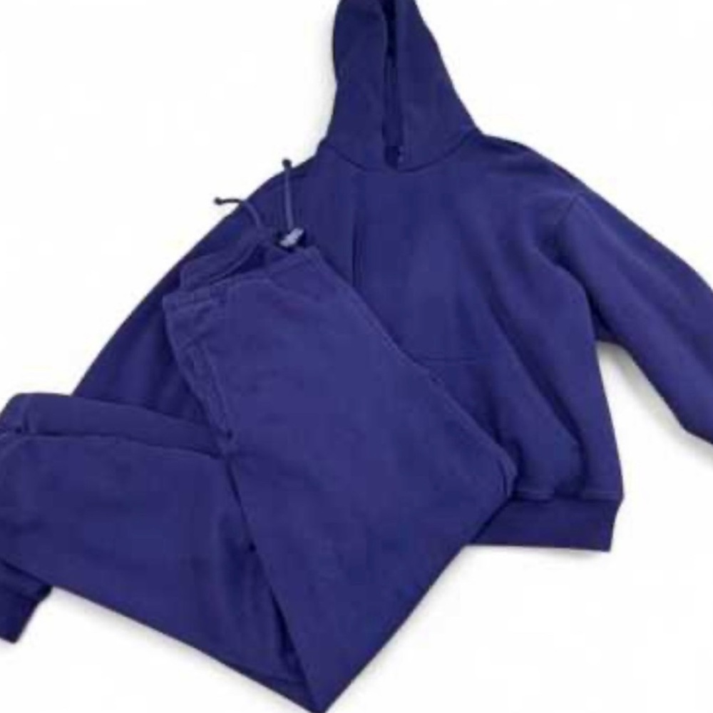 Skims Concord Blue Cropped Hoodie and Jogger Set